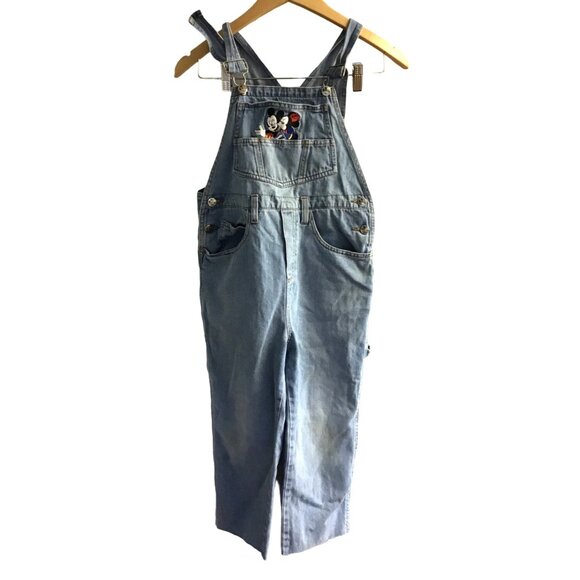 MICKEY'S STUFF- KIDS LIGHT WASH DENIUM OVERALL PANTS 100% COTTON SIZE 12 - Picture 2 of 7